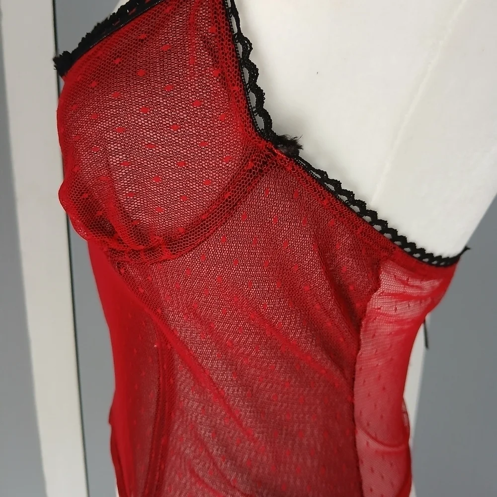 Rene Rofe Bustier Red/Black M.     FL - Picture 3 of 8